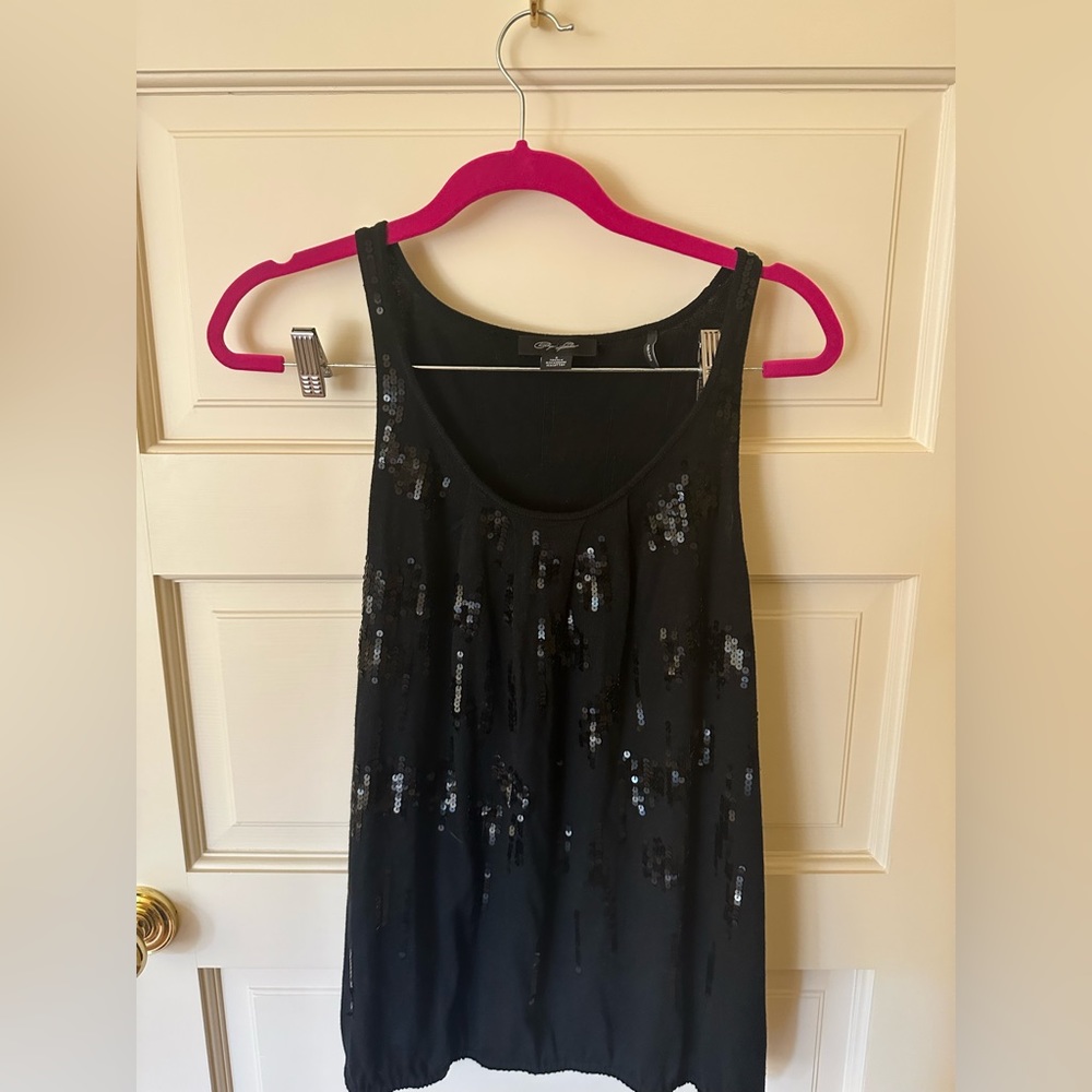 Sequin Black Tank Top